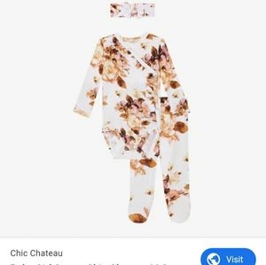 Posh peanut Reece kimono set with matching headban